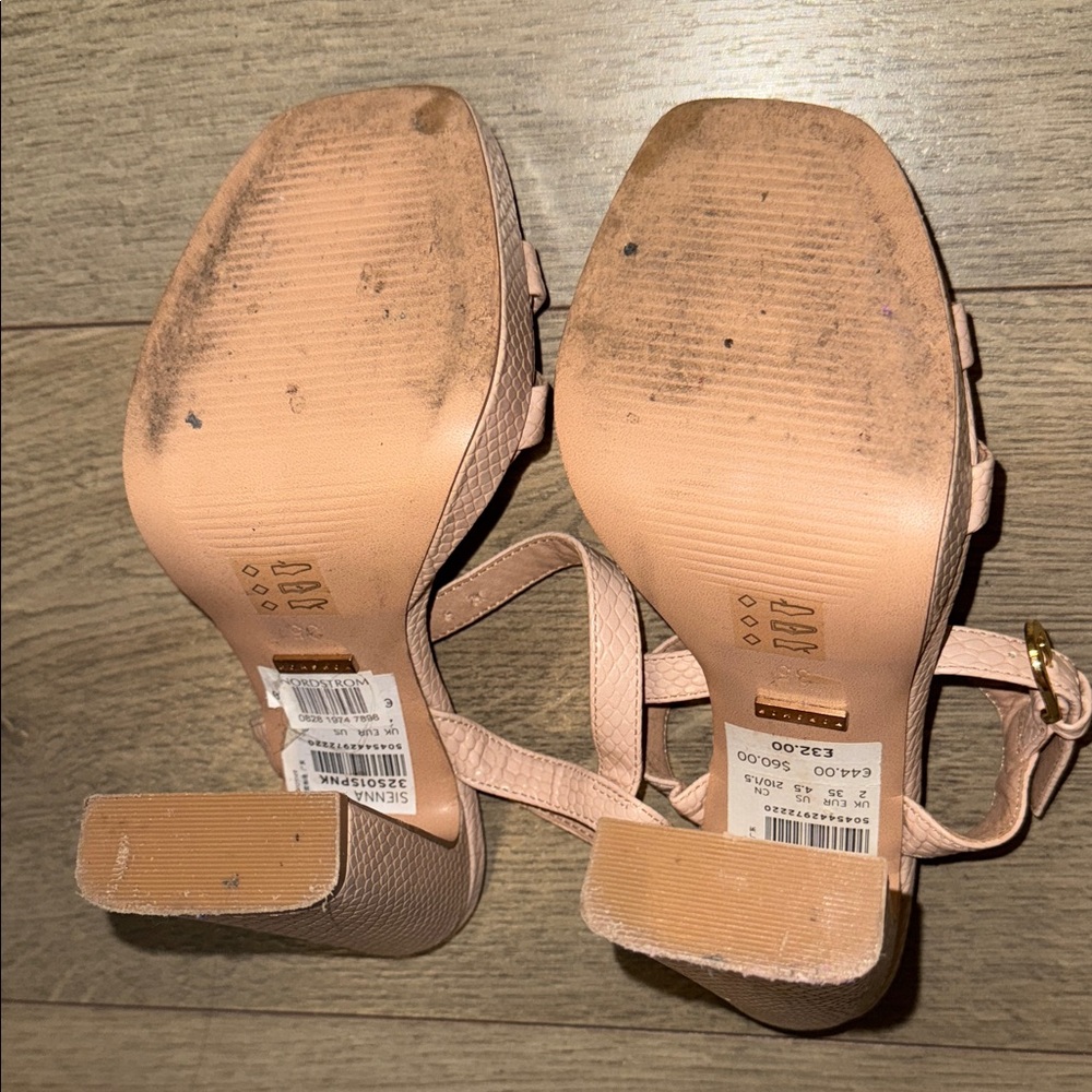Topshop Nude Textured Heels - Picture 4 of 5